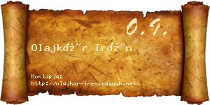 Olajkár Irén névjegykártya
